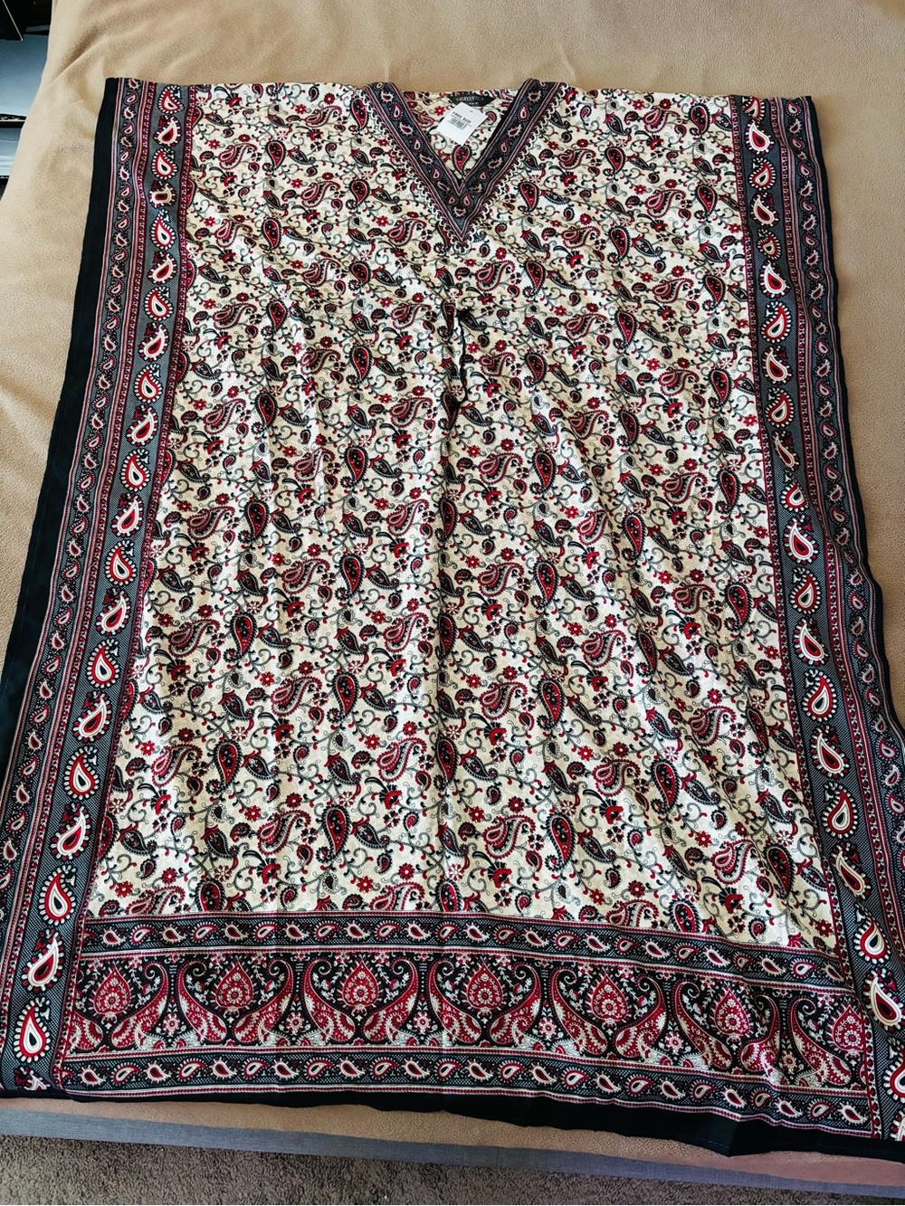 Vionnet Paisley Maxi Skirt in Cream, Red & Black